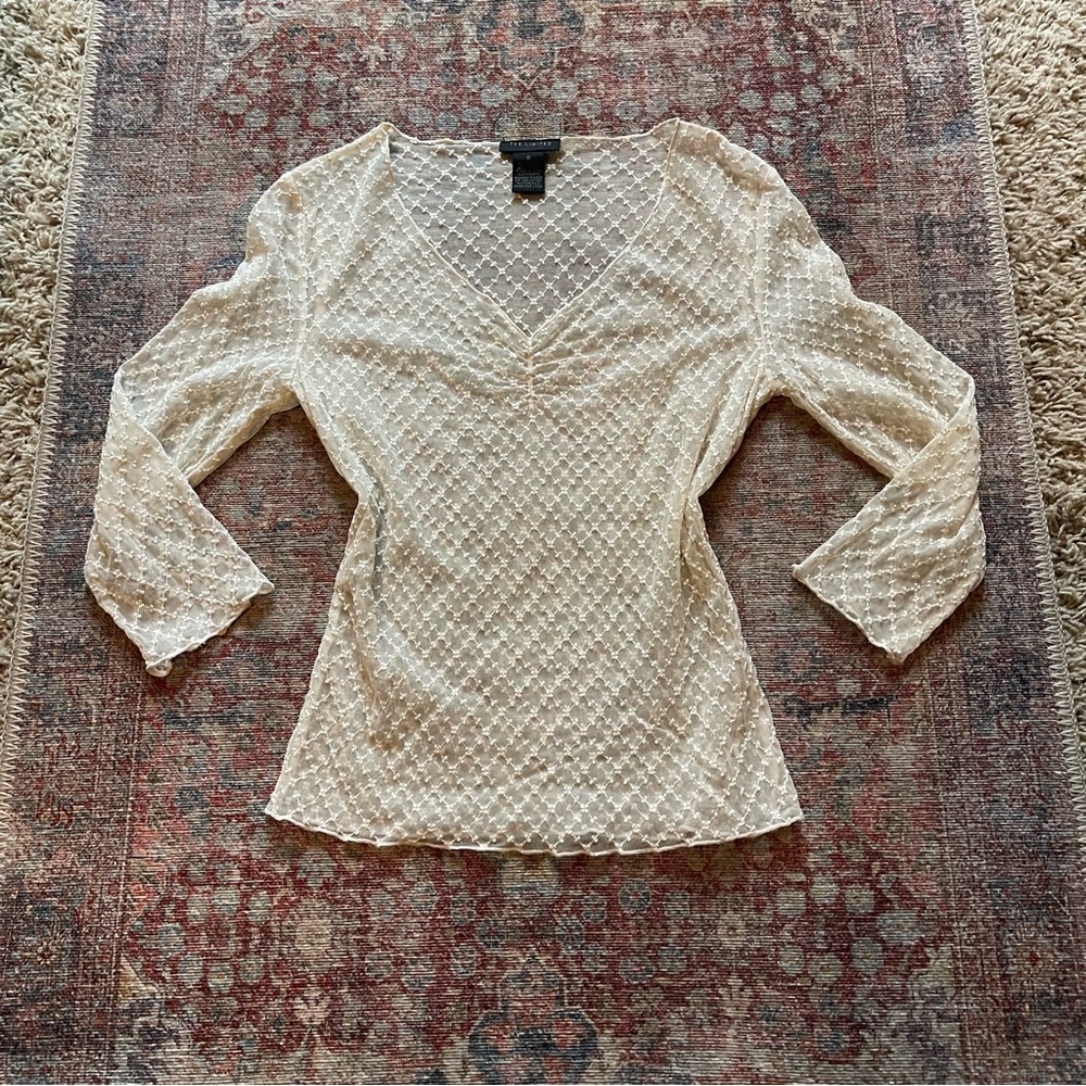 The Limited Cream Textured Blouse